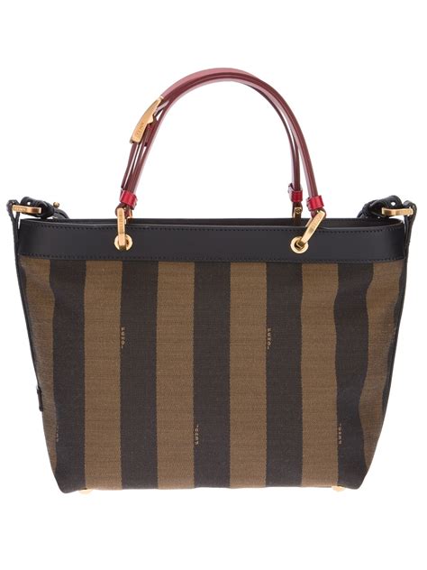 fendi brown strip duffle handbag|fendi brown tote bags.